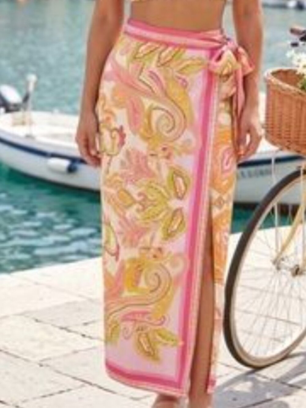 Antonio Melani Anna Linen-Blend Midi Scarf Faux Wrap Skirt – Size 2 (NWT)